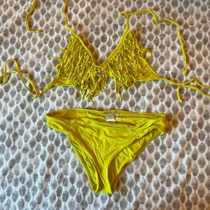 L*space Yellow Fringe Two Piece Bikini
